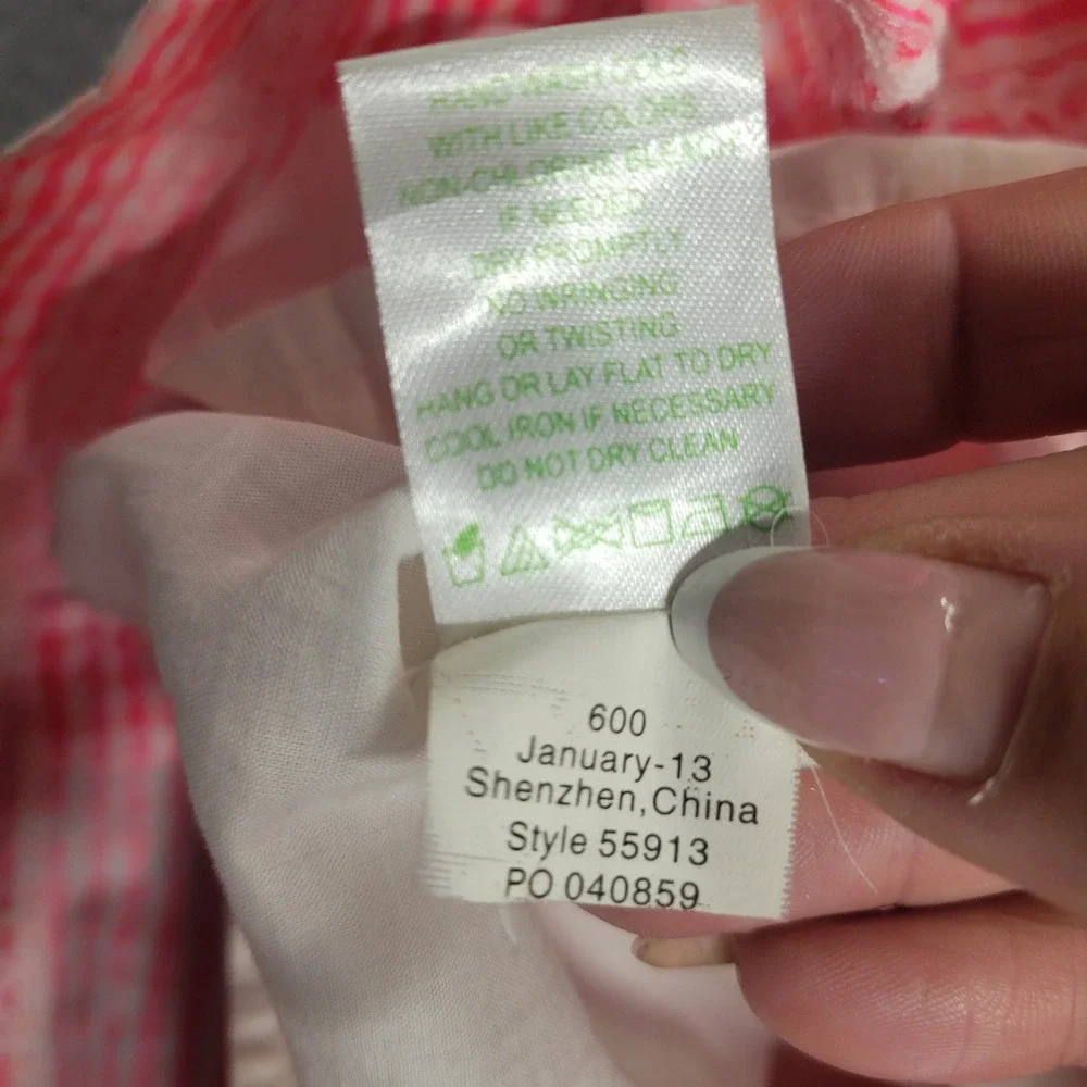 Lilly Pulitzer Lowe Pink Gingham Seersucker Peplum Strapless Dress 4 Zip Derby - Picture 8 of 13